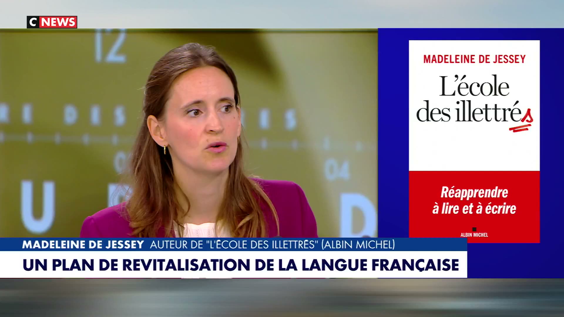 Madeleine de Jessey présente L’École des illettrés dans L’Heure des livres sur CNEWS